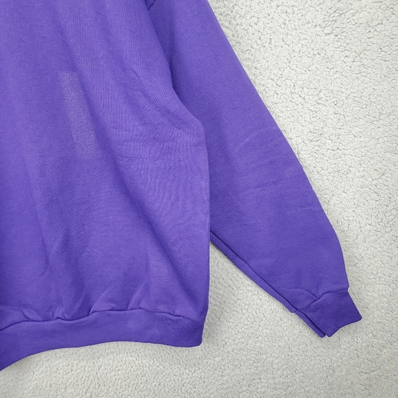 Vintage Fruit of the Loom Blank Sweatshirt Purple Made in USA Women’s Large NWT - Picture 2 of 9